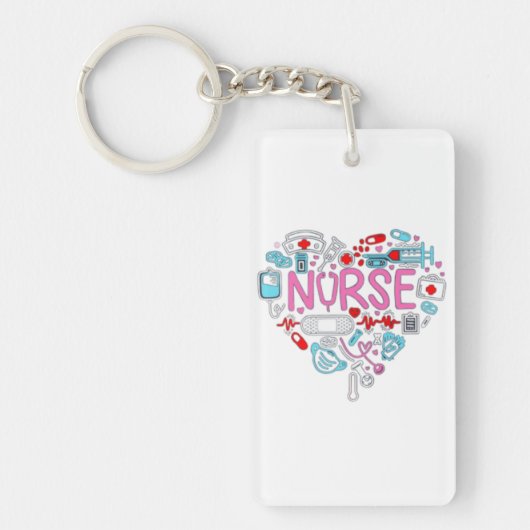 ナースハートイラストレーション キーホルダー (正面)