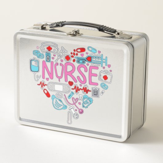 ナースハートイラストレーション メタルランチボックス (正面)