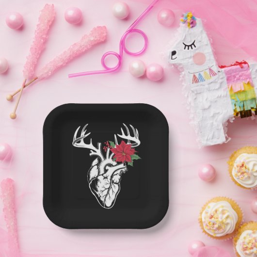 ナースハート解剖学トナカイハートCath Lab RN ペーパープレート (パーティー)