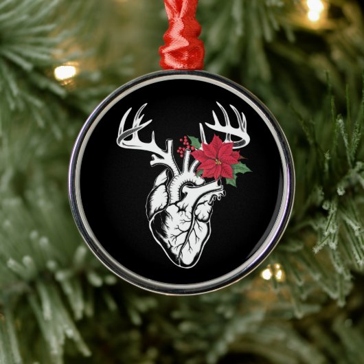 ナースハート解剖学トナカイハートCath Lab RN メタルオーナメント (ツリー)