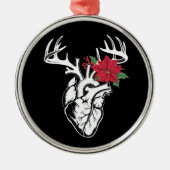 ナースハート解剖学トナカイハートCath Lab RN メタルオーナメント (正面)