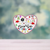 ナースハート、ハロウィーンのオーバーサイズTシャツ アクリルサイン (ニュートラル)