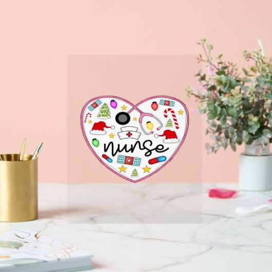 ナースハート、ハロウィーンのオーバーサイズTシャツ アクリルサイン (ウェディング)