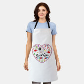 ナースハート、ハロウィーンのオーバーサイズTシャツ エプロン (着用した状態)
