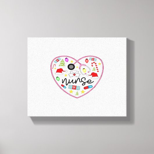 ナースハート、ハロウィーンのオーバーサイズTシャツ キャンバスプリント (正面)