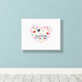 ナースハート、ハロウィーンのオーバーサイズTシャツ キャンバスプリント (インサイチュ (ウッドフロア))