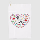 ナースハート、ハロウィーンのオーバーサイズTシャツ ゴルフタオル (正面)