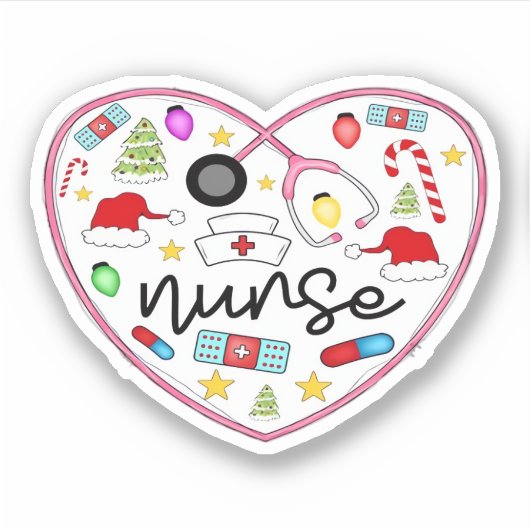 ナースハート、ハロウィーンのオーバーサイズTシャツ シール (正面)