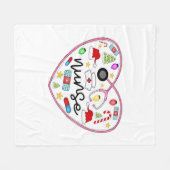 ナースハート、ハロウィーンのオーバーサイズTシャツ フリースブランケット (正面(横))