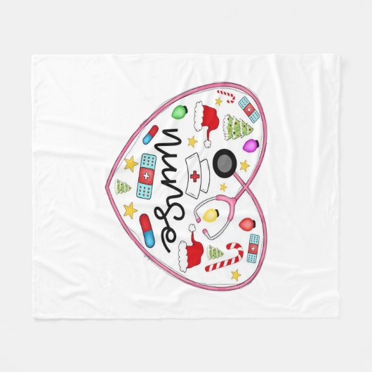 ナースハート、ハロウィーンのオーバーサイズTシャツ フリースブランケット (正面(横))