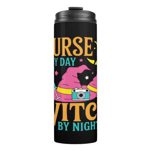 ナースバイデイウィッチバイナイトキャットハロウィンクラシック タンブラー (正面)