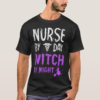 ナースバイデイウィッチバイナイトコンチハロウィーンパーティー Tシャツ
