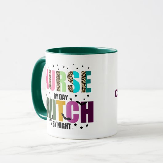 ナースバイデイウィッチバイナイトレオパード マグカップ (正面左)