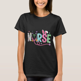 ナースバニーイヤーズ イースターエッグ 聴診器 イースター デイ スクラブ Tシャツ