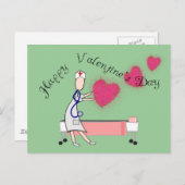 ナースバレンタインデギフト"ハッピーバレンタインデー" シーズンポストカード (正面/裏面)