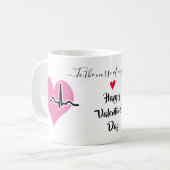 ナースバレンタインデーピンク心拍 コーヒーマグカップ (正面左)