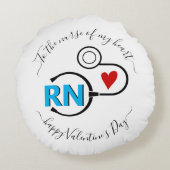 ナースバレンタインデー聴診器ブルーRN ラウンドクッション (裏面)