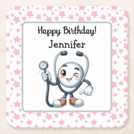 ナースバースデーパーティー紙コースター スクエアペーパーコースター