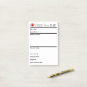 ナースパスの設定；学校ナース ポストイット (デスク上)