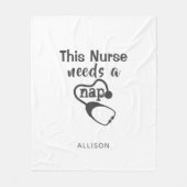 ナースパーソナライズされたは昼寝聴診器ホワイトが必要 フリースブランケット (正面)