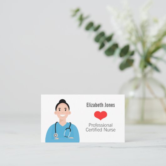 ナースパーソナライズされたアバター名刺 名刺 (スタンド正面)