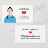 ナースパーソナライズされたアバター名刺 名刺 (正面/裏面)