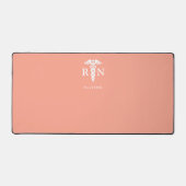 ナースパーソナライズされたオレンジピーチメディカルカドゥセウス デスクマット (正面)