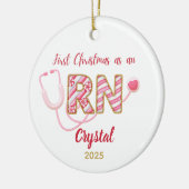 ナースパーソナライズされたオーナメント2025、カスタムRNギフト、 セラミックオーナメント (左)