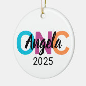 ナースパーソナライズされたオーナメント2025、ONCカスタムギフト セラミックオーナメント (左)
