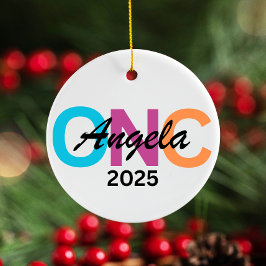 ナースパーソナライズされたオーナメント2025、ONCカスタムギフト セラミックオーナメント