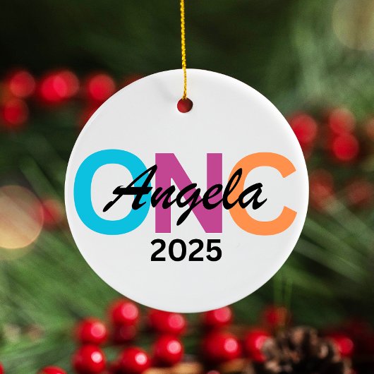 ナースパーソナライズされたオーナメント2025、ONCカスタムギフト セラミックオーナメント