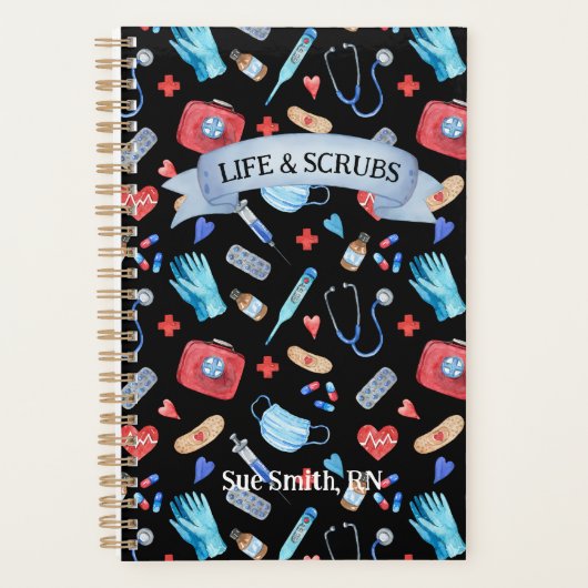 ナースパーソナライズされたギフト学生用ナースプランナー プランナー手帳 (正面)