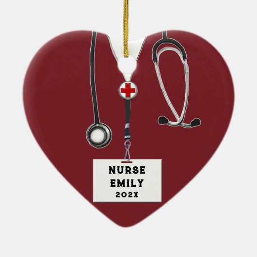 ナースパーソナライズされたクリスマスコレクティブ2025 セラミックオーナメント (裏面)