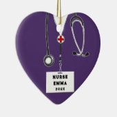 ナースパーソナライズされたクリスマス2022収集可能セラ セラミックオーナメント (右)