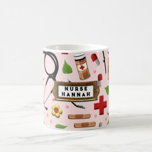 ナースパーソナライズされたコーヒーマグ コーヒーマグカップ (中央)