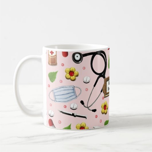 ナースパーソナライズされたコーヒーマグ コーヒーマグカップ (左)