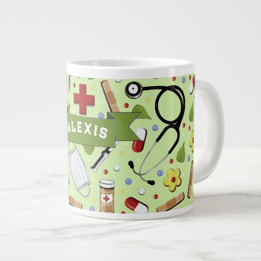ナースパーソナライズされたコーヒーマグ ジャンボコーヒーマグカップ (正面右)