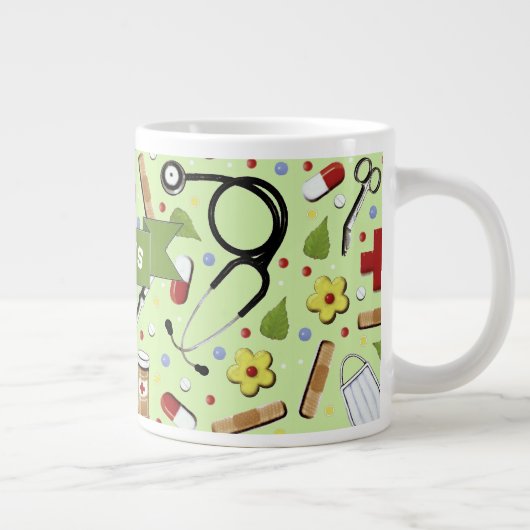 ナースパーソナライズされたコーヒーマグ ジャンボコーヒーマグカップ (右)