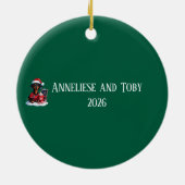 ナースパーソナライズされたダシュンドラバークリスマスクリスマス セラミックオーナメント (裏面)