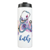 ナースパーソナライズされたフローラ聴診器ギフト タンブラー (正面)