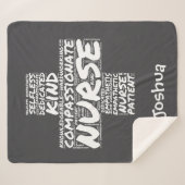 ナースパーソナライズされたワードアートギフトナース週間 シェルパブランケット (正面(横))