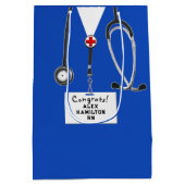 ナースパーソナライズされた卒業媒体抱き枕 ミディアムペーパーバッグ (裏面)