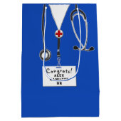 ナースパーソナライズされた卒業媒体抱き枕 ミディアムペーパーバッグ (裏面)