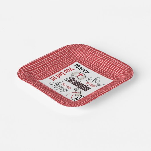 ナースパーソナライズされた卒業 ペーパープレート (傾斜あり)