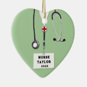 ナースパーソナライズされた収集可能 セラミックオーナメント (右)