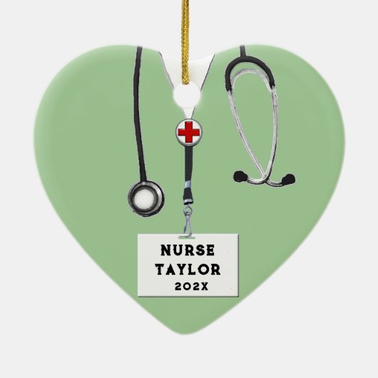 ナースパーソナライズされた収集可能 セラミックオーナメント (裏面)