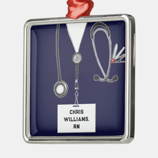 ナースパーソナライズされた回収可能な金属オーナメント メタルオーナメント (左)