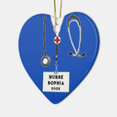 ナースパーソナライズされた2023収集可能 セラミックオーナメント (左)