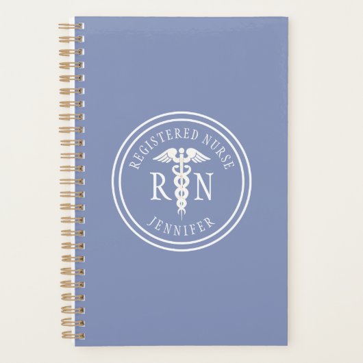 ナースパーソナライズされたRNブルーメディカルカデュセス プランナー手帳 (正面)
