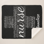 ナースパーソナライズされたWordクラウドギフトforナース シェルパブランケット (正面(横))